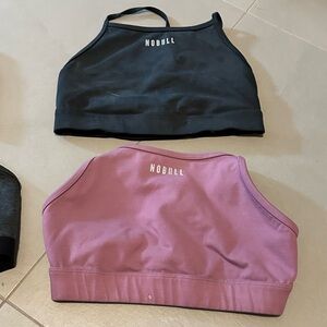 NOBULL high beck Black and Porple Sports Bra bundle size M